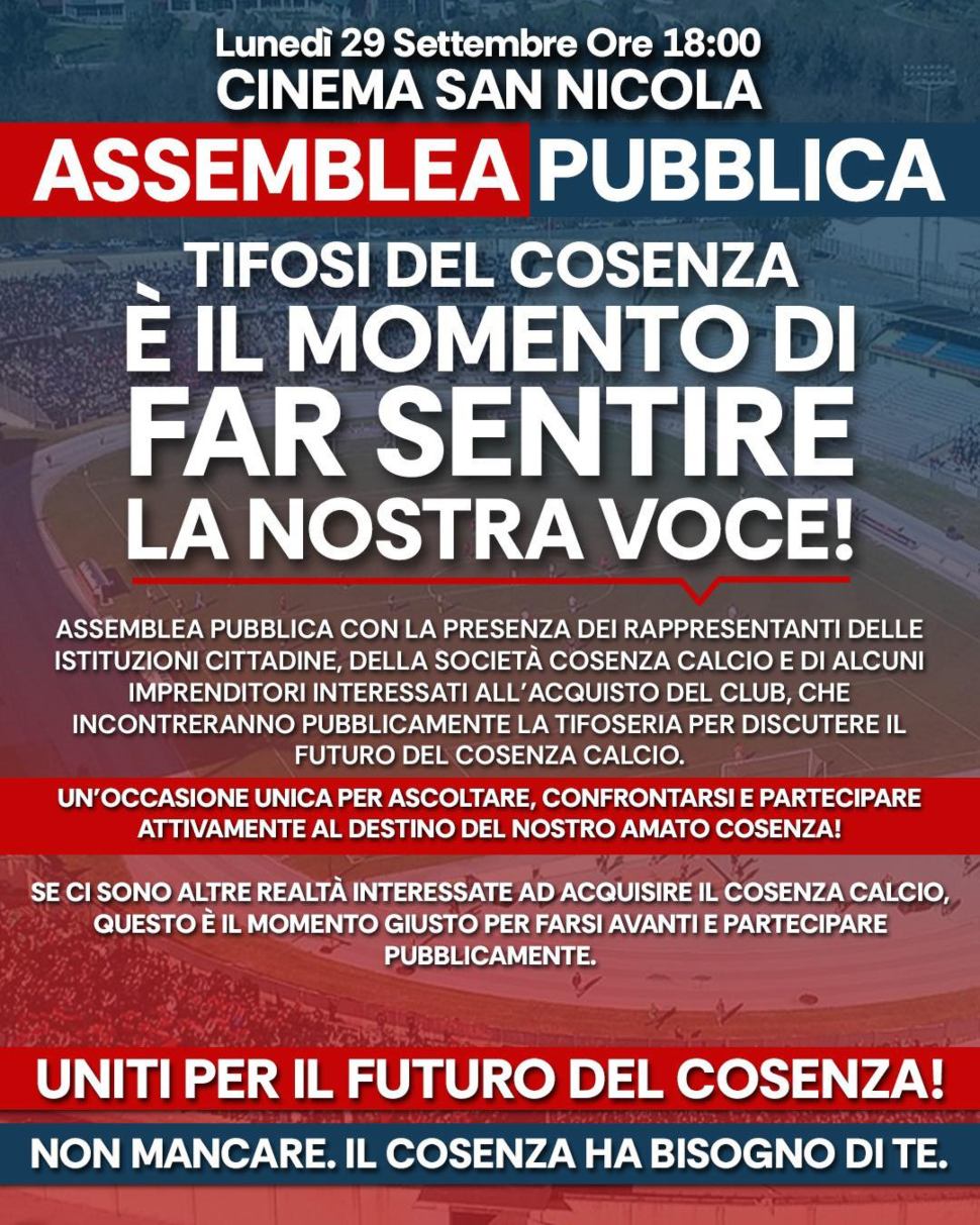 Cosenza, strappo ufficiale tra il ds Fabio Lupo e Guarascio: è rottura definitiva 57 Assemblea pubblica Cosenza Calcio