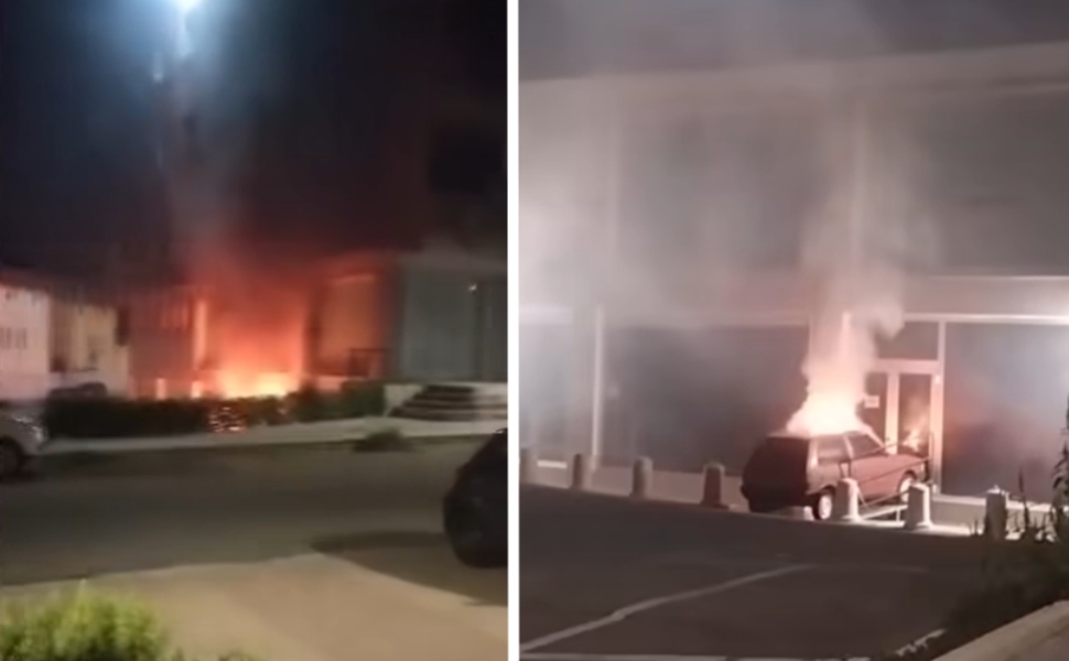 incendio auto rende palestra