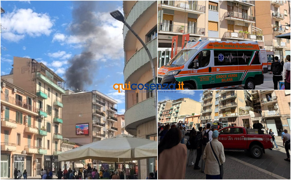 Corso Mazzini Cosenza incendio