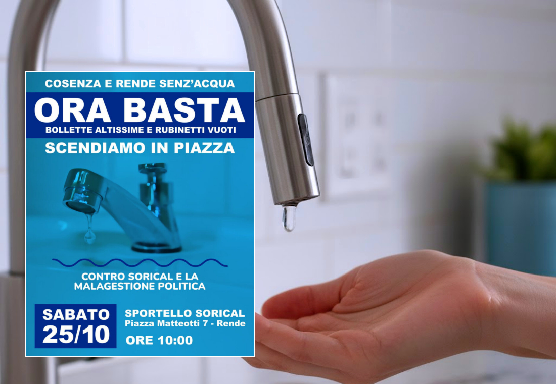 Cosenza Rende proteste acqua