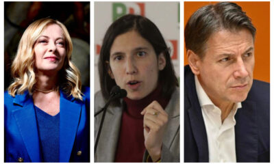 Giorgia Meloni Elly Schlein e Giuseppe Conte