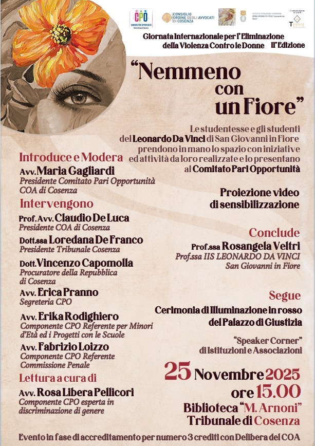 "Nemmeno con un fiore"