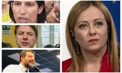 Giuseppe Conte Giorgia Meloni Matteo Salvini ed Elly Schlein