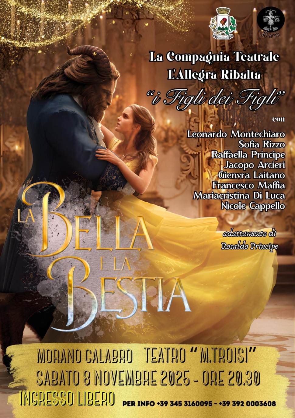 Morano Calabro, i figli dell'Allegra Ribalta portano in scena "La Bella e la Bestia" sul palco del Troisi 52 La Bella e la Bestia Morano