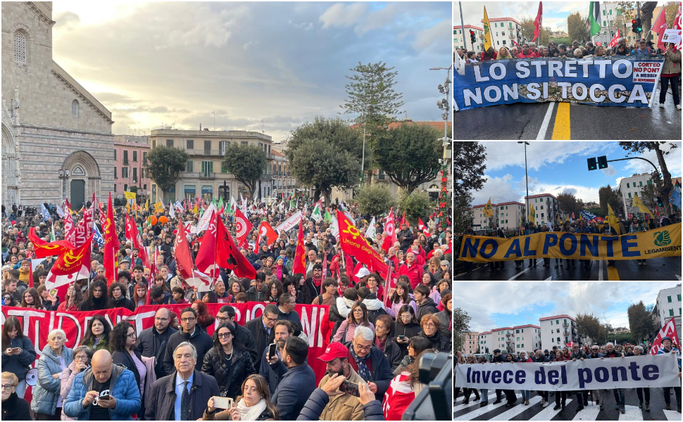 Ponte stretto messina manifestazione