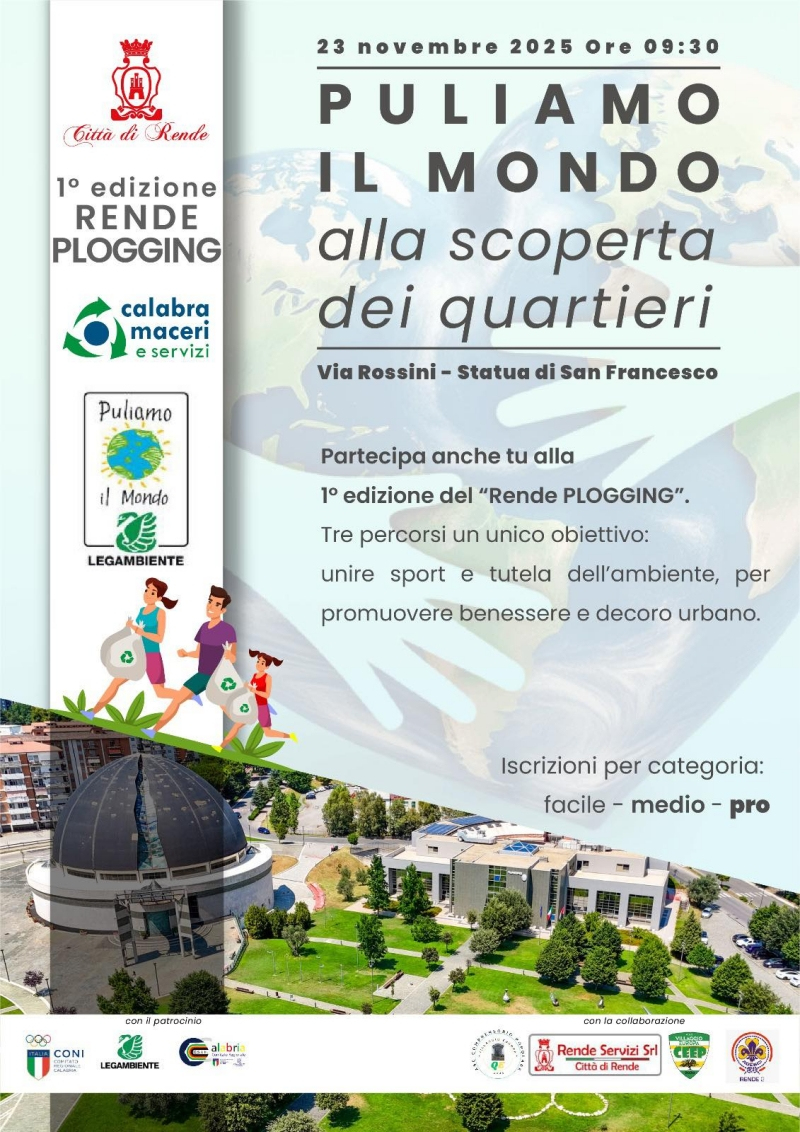 Puliamo il Mondo Plogging Rende