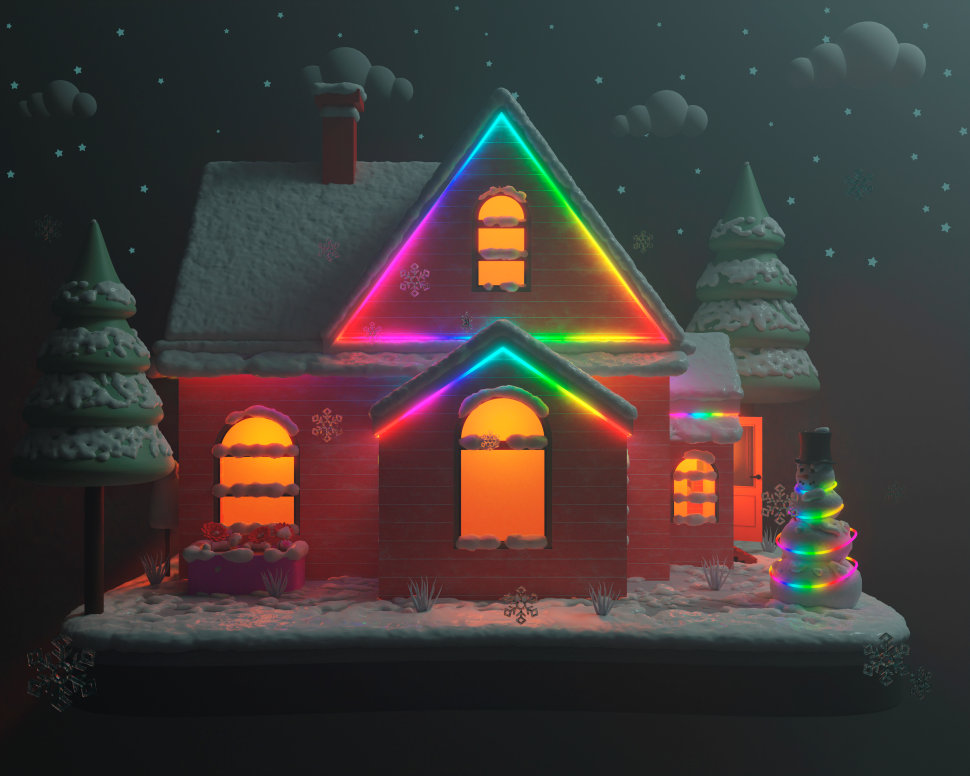 Stile elegante in casa: 5 decorazioni natalizie da scegliere 53 Set di casette dorate con luci LED Natale