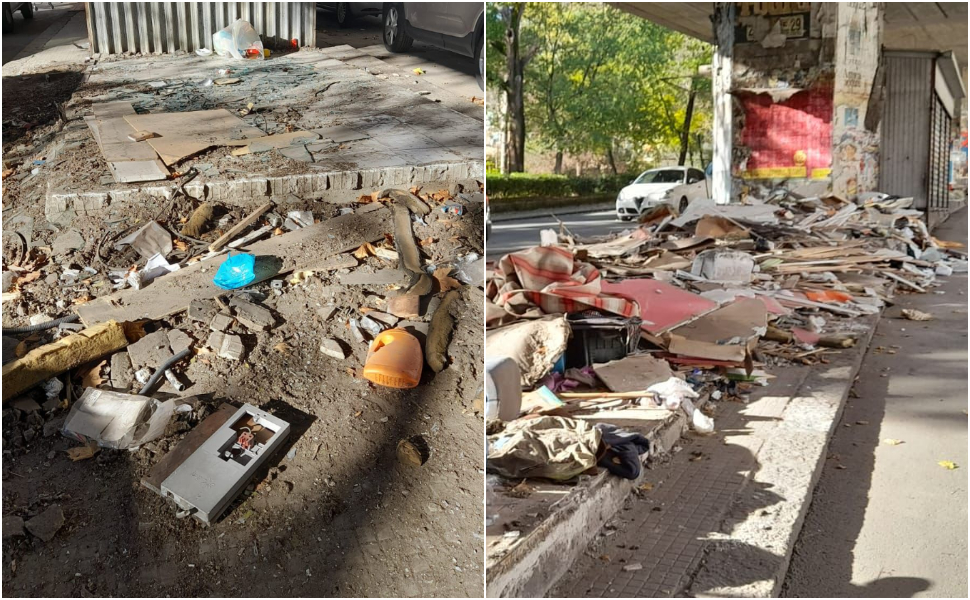 Via Padre Giglio macerie demolizione box sopraelevata