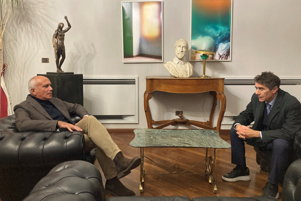 Sindaco Caruso e Dg Cosenza Calcio Gualtieri