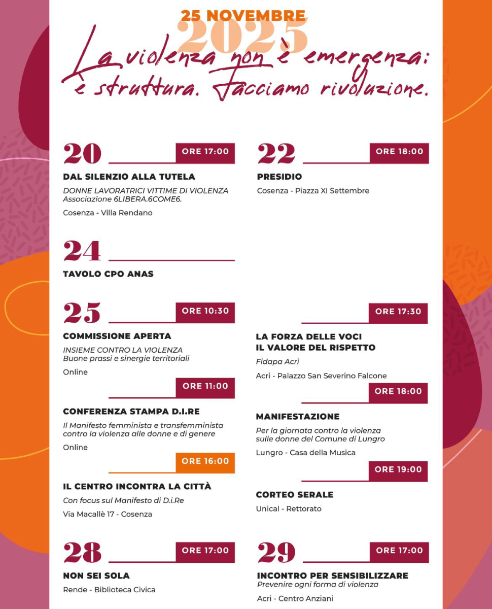 programma CAV Lanzino - 25 novembre