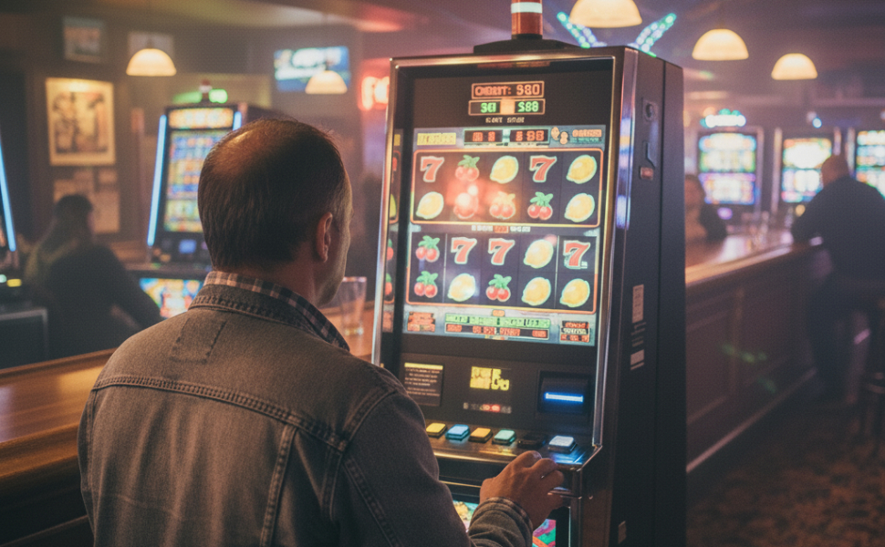 slot machine persona che gioca