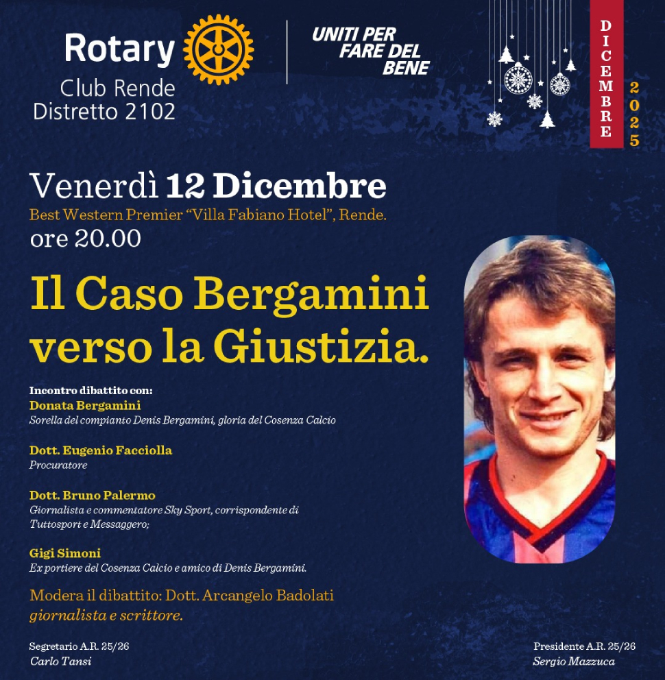 Il Caso Donato Bergamini verso la giustizia: incontro-dibattito a Rende 52 Bergamini Rotary