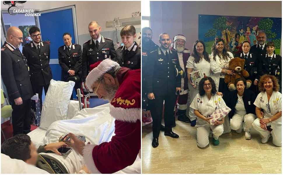 Cetraro, in ospedale Babbo Natale arriva scortato dai Carabinieri e porta doni per i piccoli guerrieri 51 Cetraro Babbo Natale