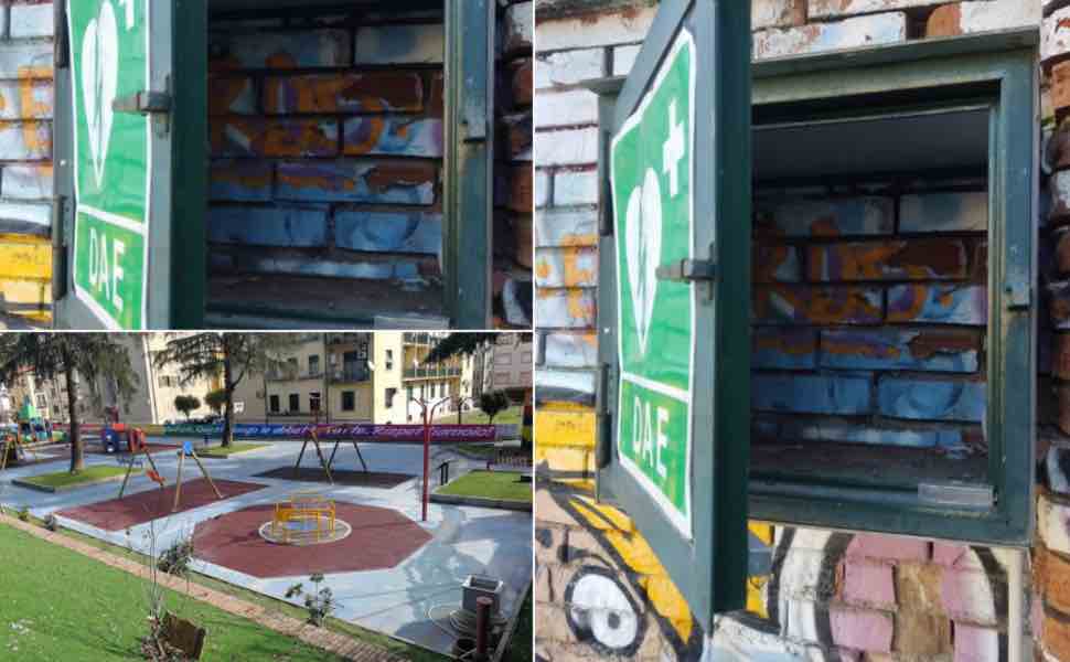 Defibrillatore furto Parco Piero Romeo a Cosenza