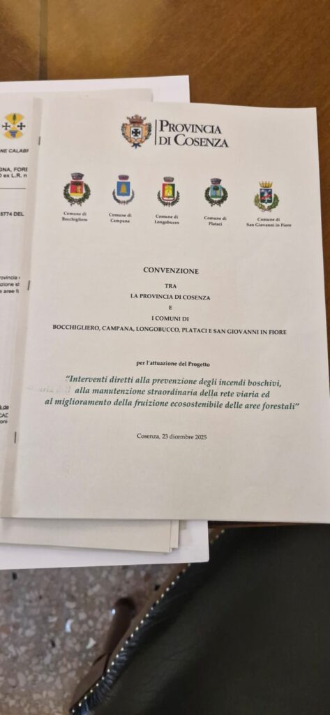 Cosenza investe 1,4 milioni per i boschi: il progetto coinvolge 400 lavoratori 52 Firma convenzione Prevenzione ambientale 3