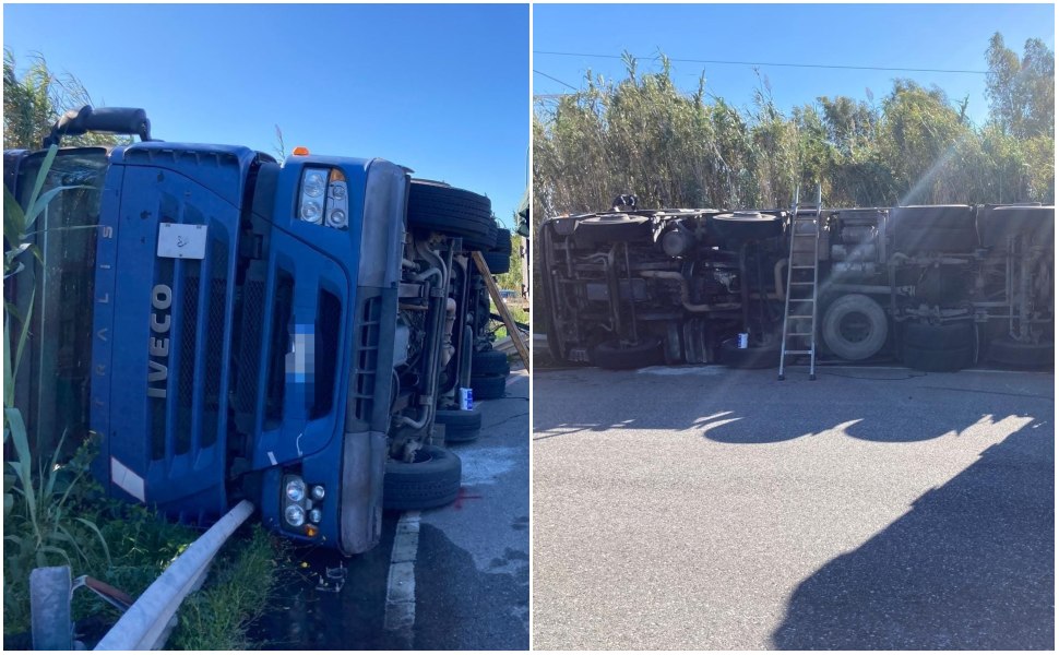 Incidente sulla SS106, autotreno si ribalta: traffico rallentato 51 Incidente autotreno