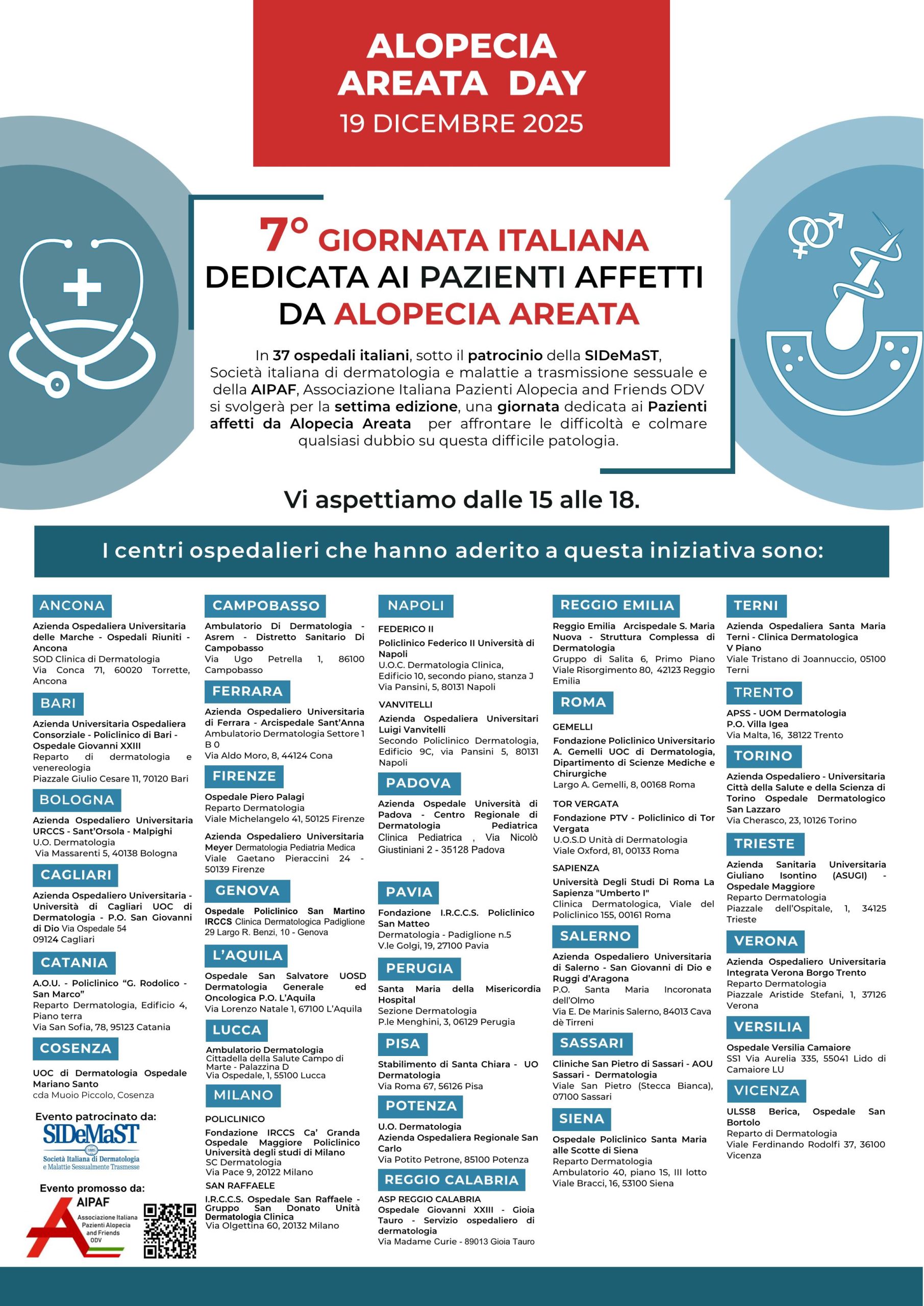 A Cosenza arriva la Giornata Nazionale dell'Alopecia Areata: la battaglia per il riconoscimento ufficiale 53 Giornata Nazionale dell'Alopecia Areata Cosenza