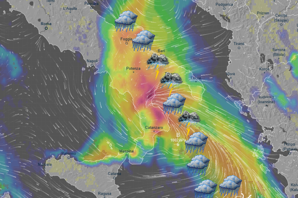 Piogge Calabria maltempo) Ciclone Mediterraneo