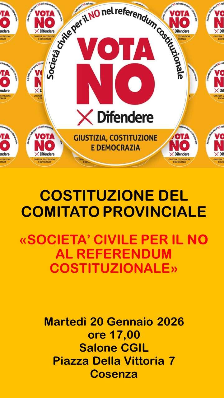 Cgil Cosenza comitato provinciale per il No Referendum costituzionale
