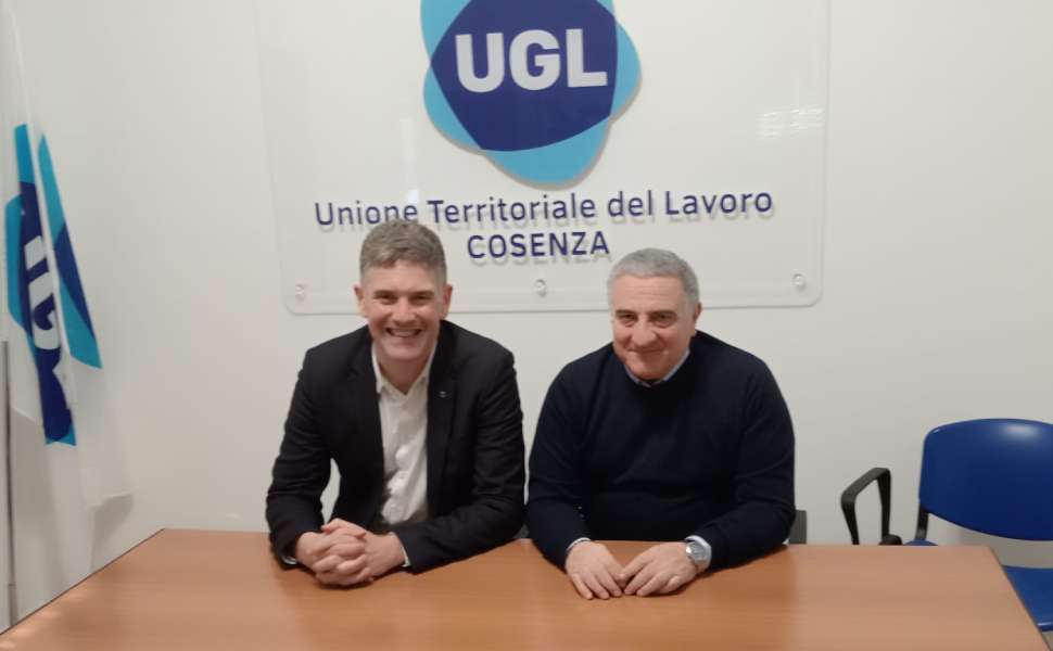 UGL contro Asp Cosenza: «Via il “cerchio magico”, basta scelte discutibili e gestione allegra» 52 Gianluca Giuliano, segr naz Fed Salute, Guglielmo Nucci, segr UGL Cosenza - Asp