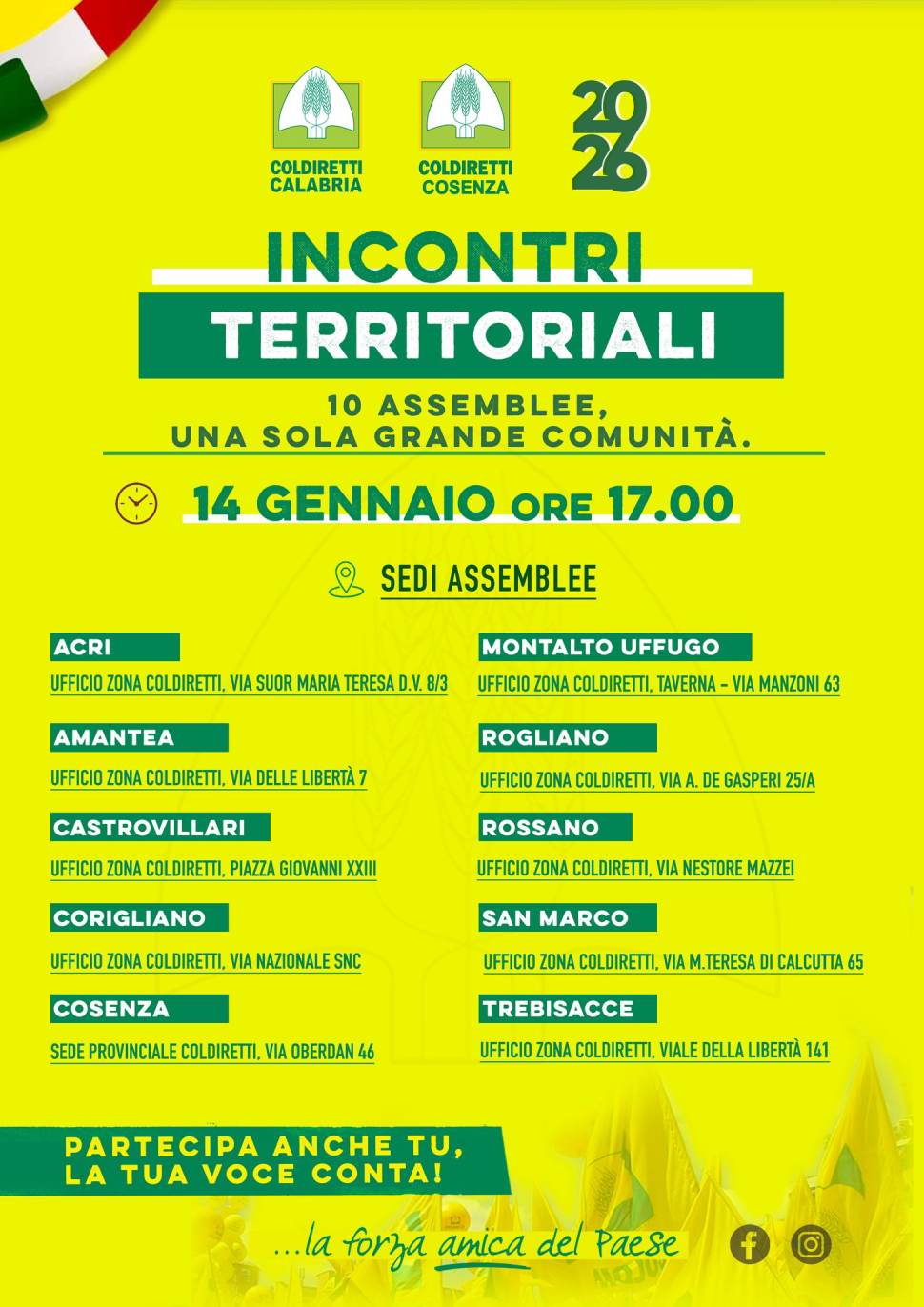 Locandina Incontri Coldiretti
