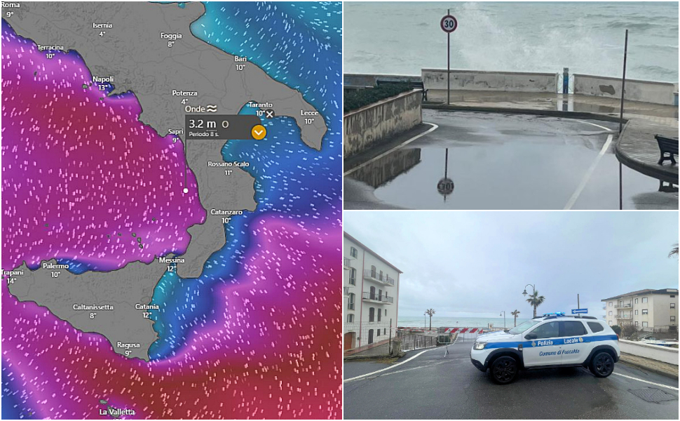 Venti di burrasca e onde alte Tirreno Cosentino