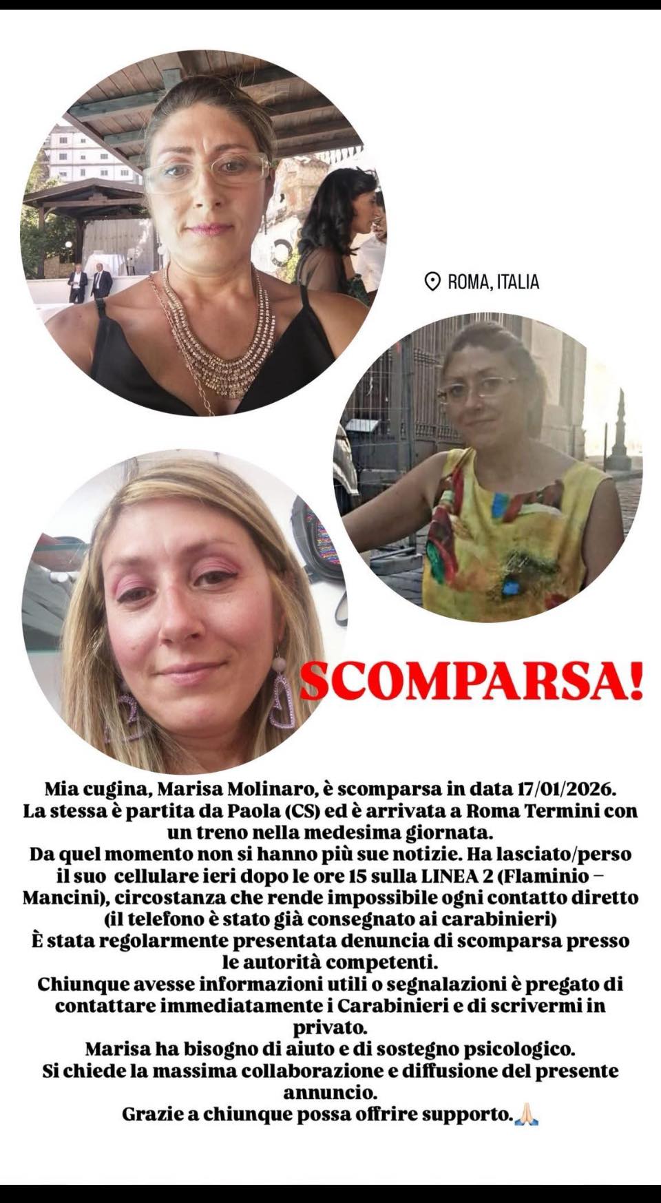 appello Marisa Molinaro
