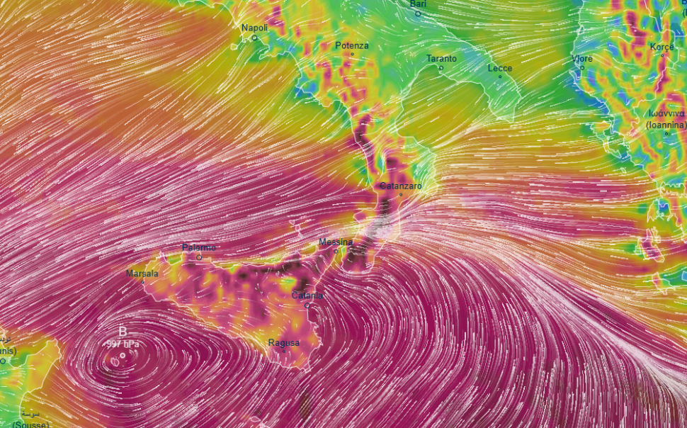 Meteo Calabria ciclone Mediterraneo