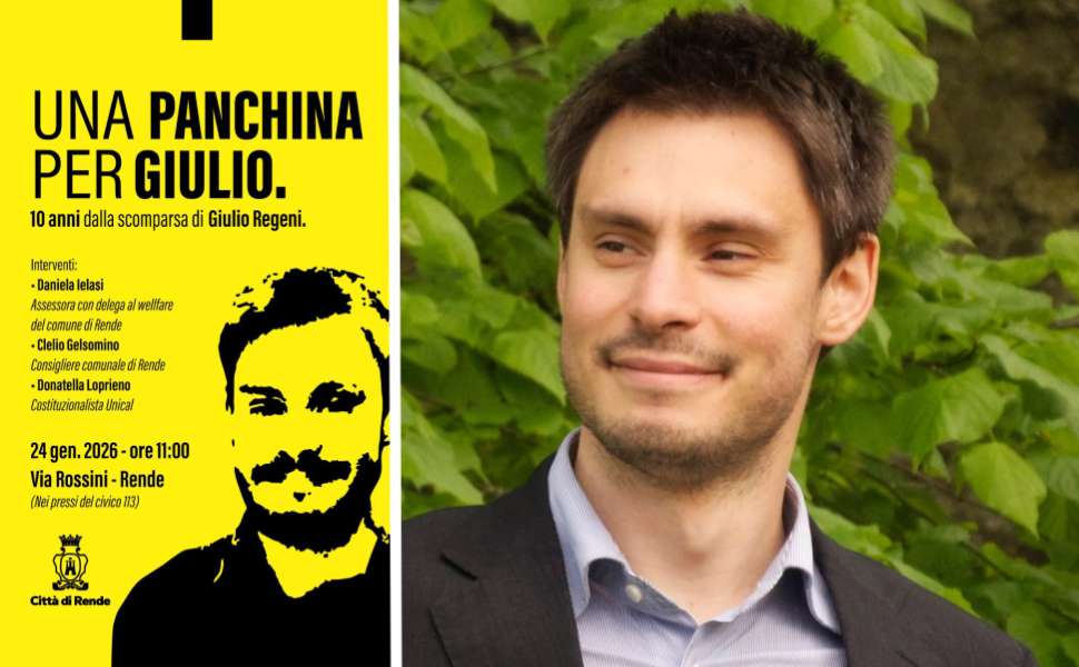 Panchina gialla per giulio regeni a Rende
