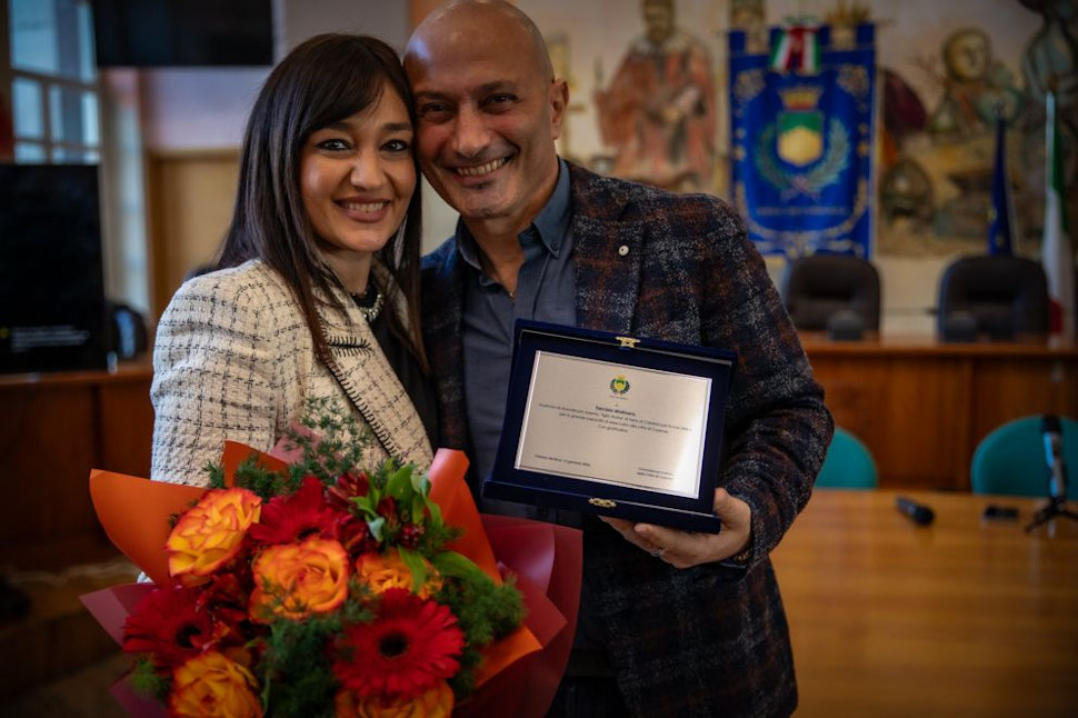 Tarcisio Molinaro con la moglie, signora Lucrezia