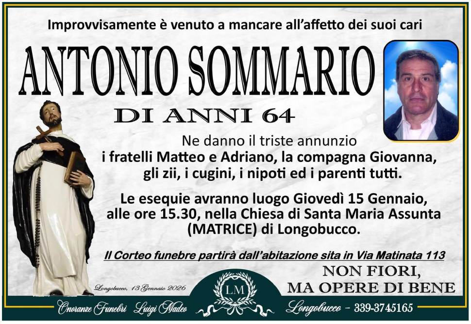 Longobucco: la morte di Tonino Sommario dopo la corsa disperata verso l'ospedale 52 Tonino Sommario morte