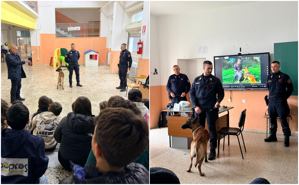Cani antiveleno scuola - carabinieri