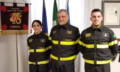 Vigili del fuoco cosenza funzionari marasco e greco e comandante Fasano