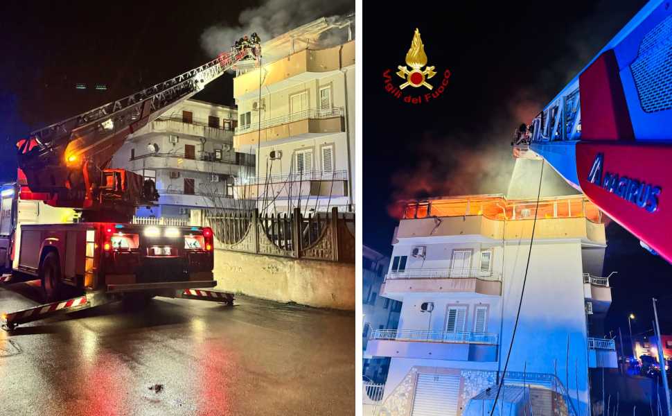 incendio appartamento mansarda crotone