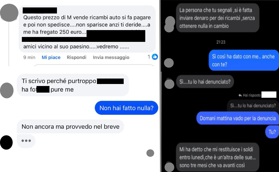 presunta truffa ricambi auto