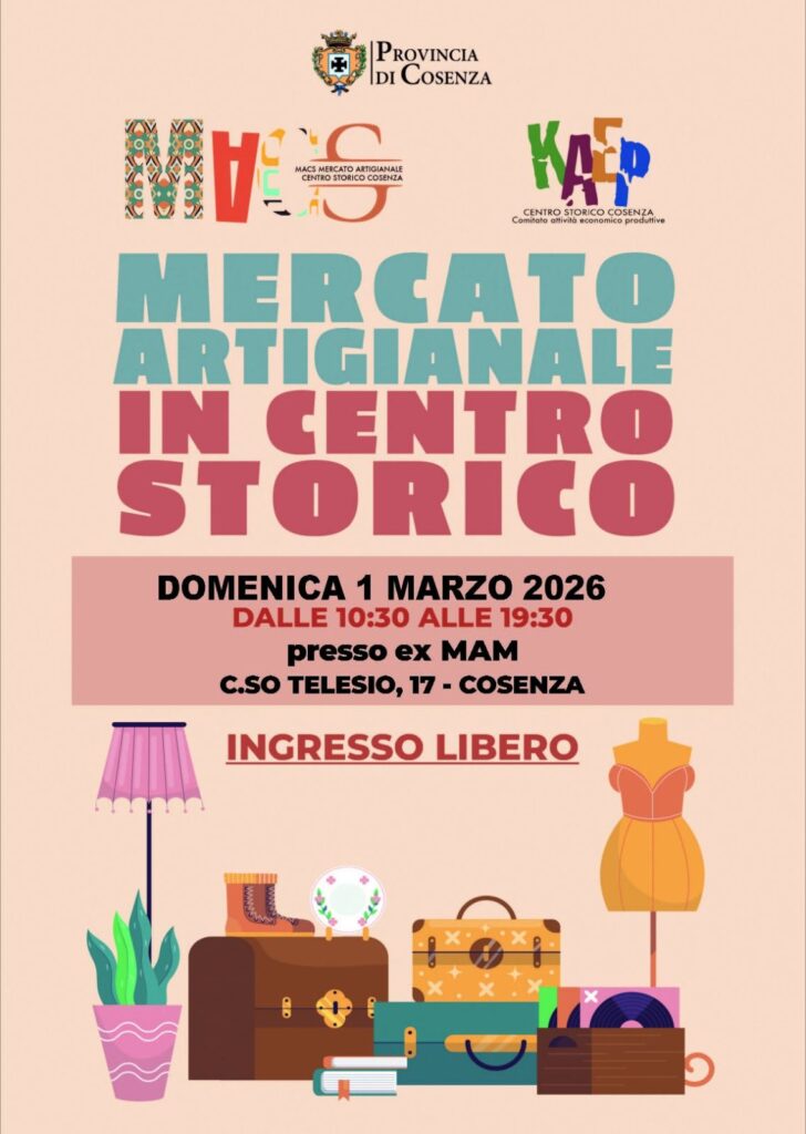Torna il Mercato Artigianale nel centro storico di Cosenza tra creatività e tradizione 52 640325493 122102790627261545 2904842478211566810 n