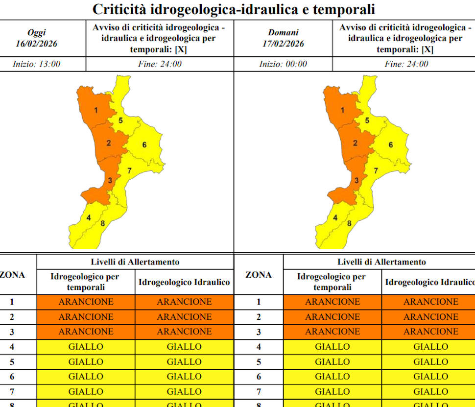 Maltempo, nuovo ciclone sulla Calabria. Sale ad arancione l'allerta meteo sul Tirreno e cosentino 52 Allerta Meteo arancione