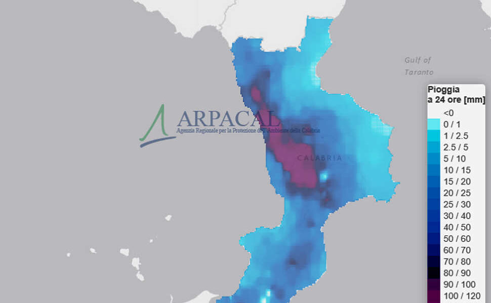 Arpacal dati pioggia