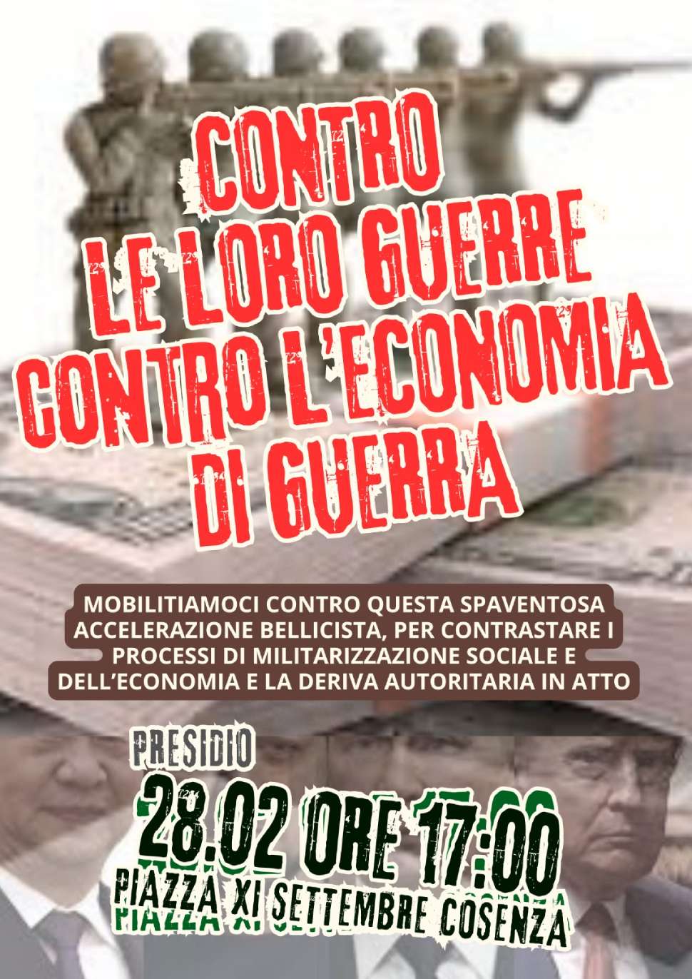 Cgil Cosenza sit in contro il riarmo