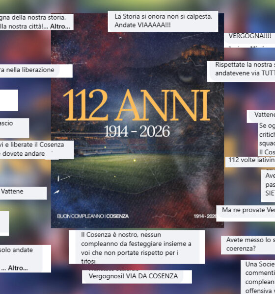 Cosenza Calcio post Facebook messaggi tifosi