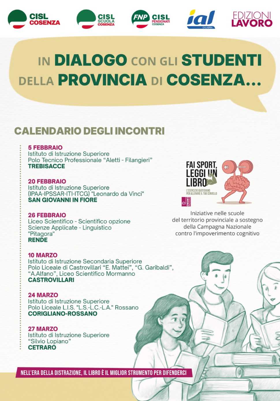 Cosenza Fai sport Leggi un libro