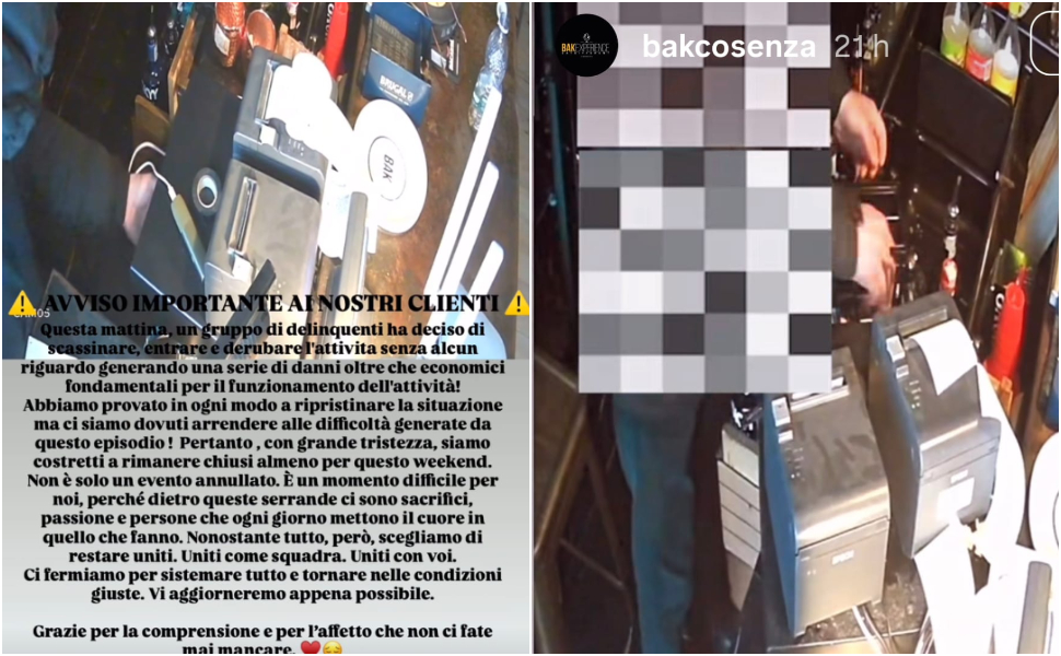 Bak & Bros. nel mirino dei ladri: scassinato e danneggiato lo storico locale nel centro di Cosenza 52 Cosenza-furto bak & bros. ladri