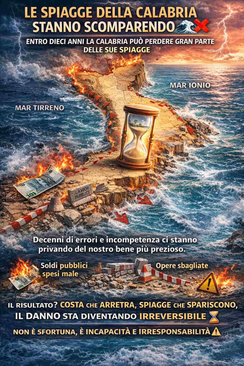 Erosione costiera Spiagge Tirreno