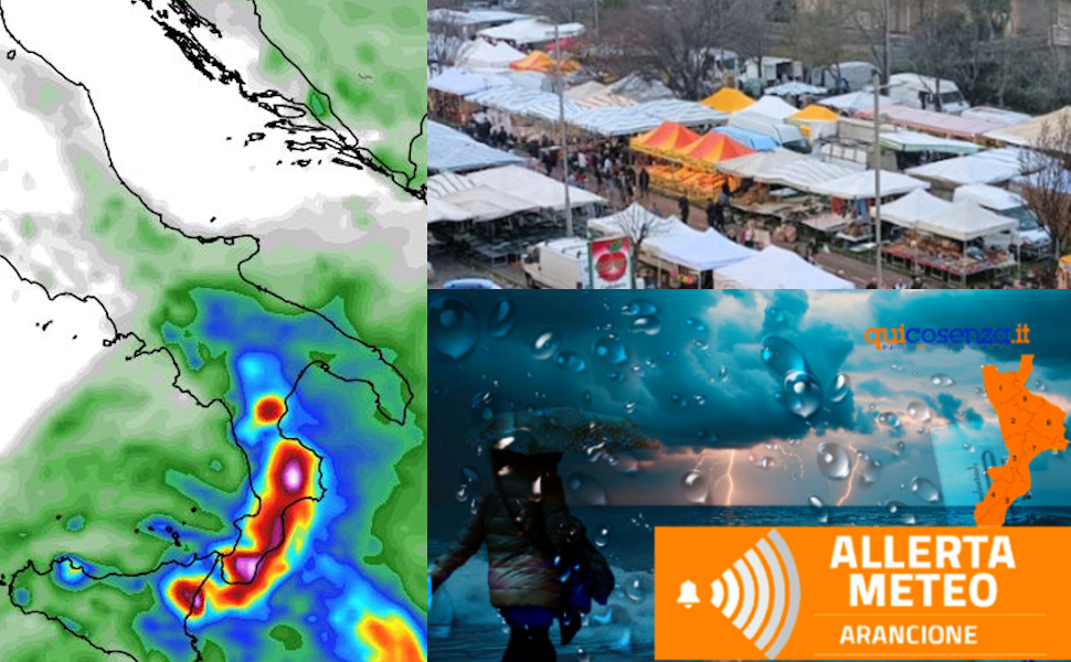 Allerta arancione. A Cosenza domani scuole chiuse e misure di sicurezza per la Fiera di San Giuseppe 51 Allerta meteo Cosenza
