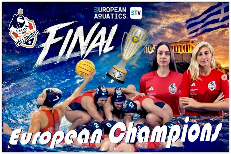 La Smile Cosenza Pallanuoto scrive la storia: è campione d’Europa, vinta la Conference Cup 53 Campioni D'europa Smile Cosenza Pallanuoto