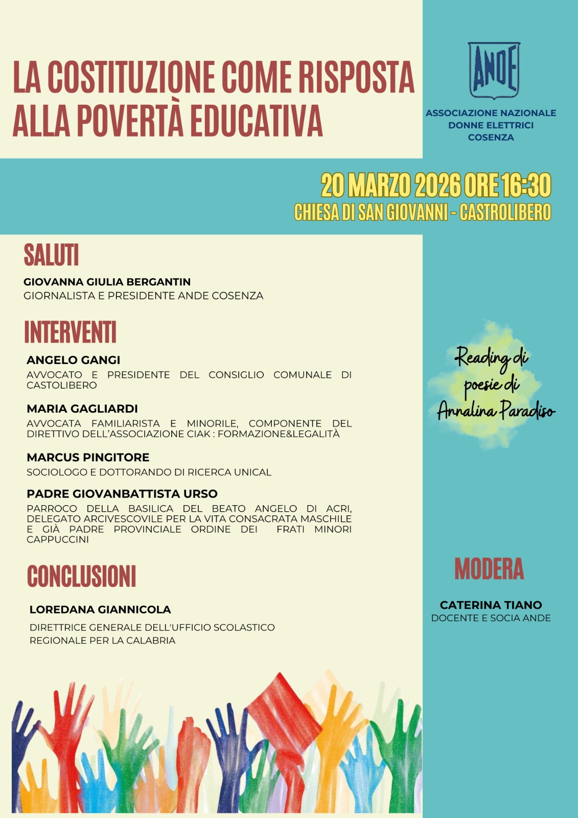 A Castrolibero il convegno ANDE: “La Costituzione contro la povertà educativa” per gli 80 anni del voto alle donne 52 A Castrolibero il convegno ANDE: “La Costituzione contro la povertà educativa” per gli 80 anni del voto alle donne