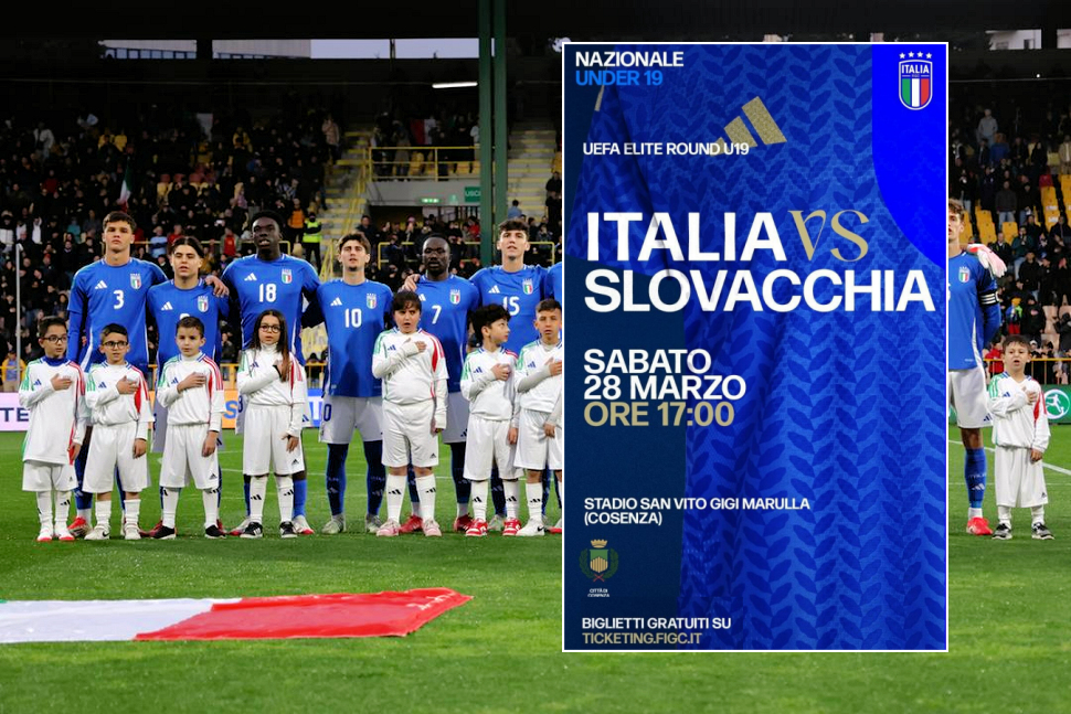 A Cosenza, sabato 28 Marzo, Italia-Slovacchia U19 Uefa Elite Round. Ingresso gratuito al Marulla 51 Italia Slovacchia