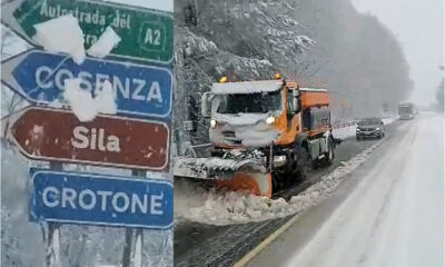 Maltempo in Calabria neve A2 e Statali
