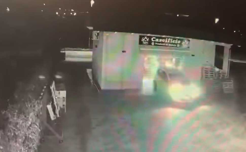 Colpo a Rende, sventrano con l'auto la vetrina di un caseificio e rubano la cassa automatica 52 furto rende caseificio 03