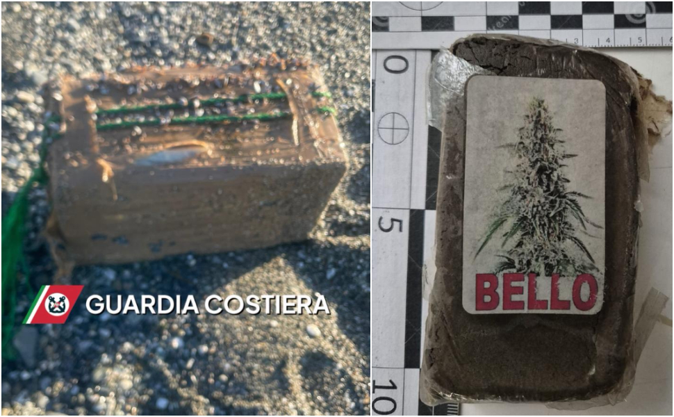 hashish trovato mare pacco Calabria tirreno